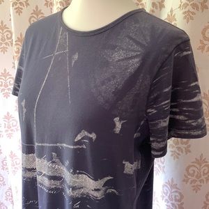 Lauren Ralph Lauren Blue 100% Cotton Sea Captain Nautical tie dye Tee L